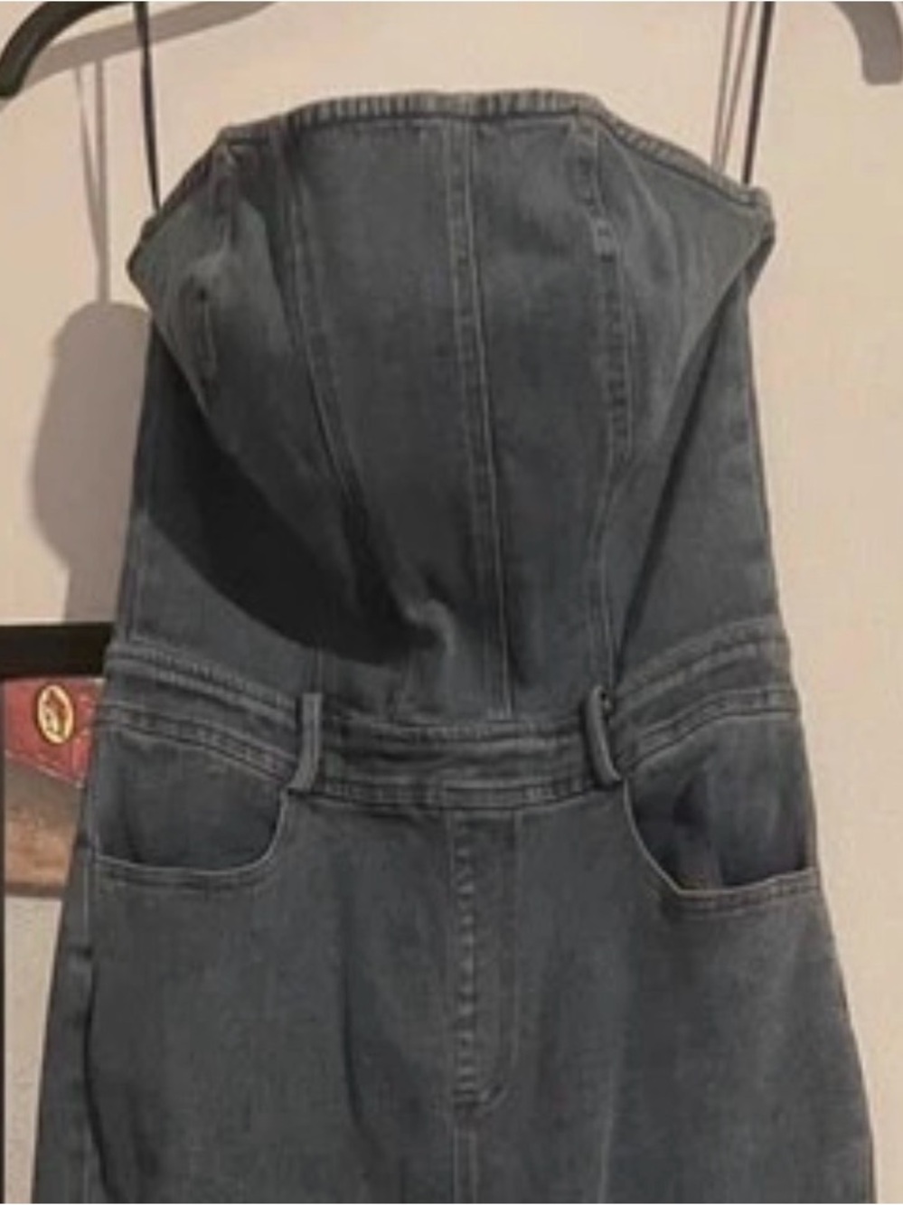 Womens strapless denim jumper